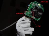 Die Platine der geöffneten Webcam